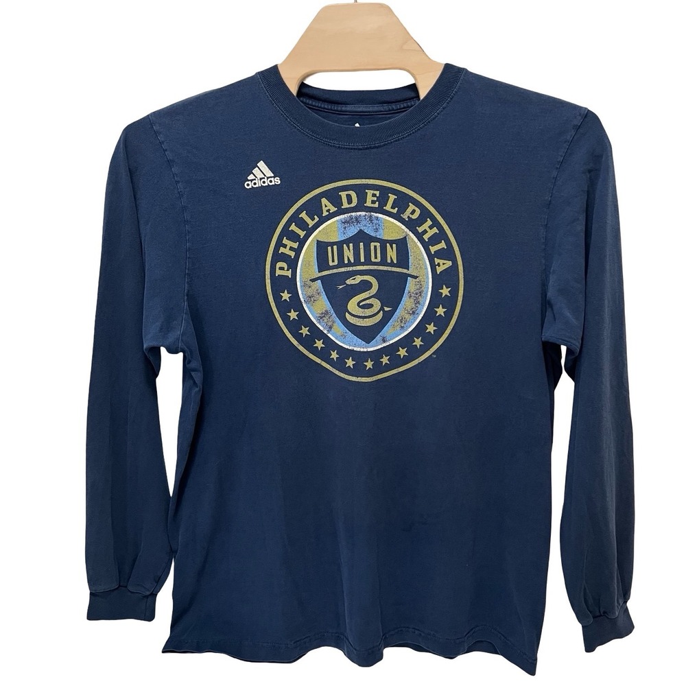 Adidas Philadelphia Union Long Sleeve T-Shirt Navy Blue Mens XL Soccer MLS